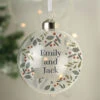Personalised Festive Christmas Glass Tree BaubleBG-8447 -Santa Gifts Shop BG 8447