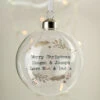 Personalised Gold Wreath Glass Christmas Tree BaubleBG-8448 -Santa Gifts Shop BG 8448