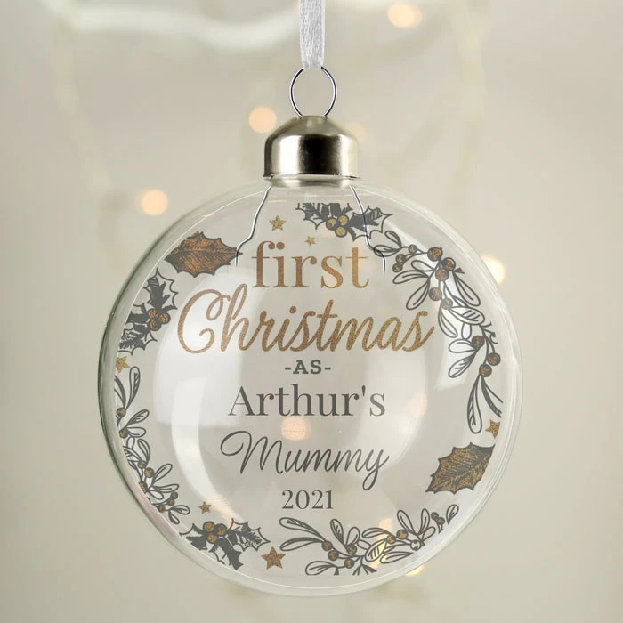 Personalised First Christmas As... Glass Tree BaubleBG-8450 5 Personalised First Christmas As... Glass Tree BaubleBG-8450 - Image 3