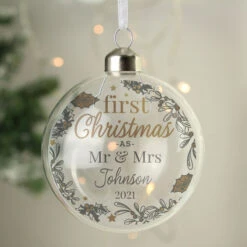 Personalised First Christmas As... Glass Tree BaubleBG-8450 9 Personalised First Christmas As... Glass Tree BaubleBG-8450 -Santa Gifts Shop BG 84500003