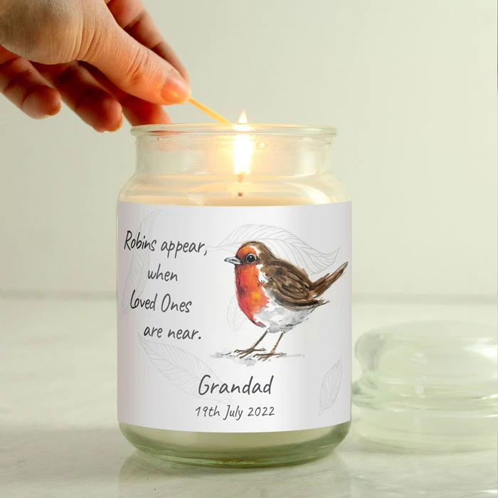 Personalised Robins Appear Memorial Christmas Candle JarBG-8464 6 Personalised Robins Appear Memorial Christmas Candle JarBG-8464 - Image 4