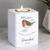Personalised Robin Memorial Christmas Wooden Tealight HolderBG-8465 2 Personalised Robin Memorial Christmas Wooden Tealight HolderBG-8465 -Santa Gifts Shop BG 8465