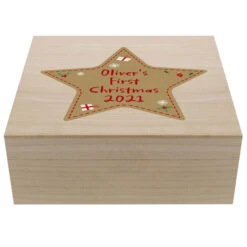Personalised Christmas Star Large Wooden Keepsake BoxBG-8480 9 Personalised Christmas Star Large Wooden Keepsake BoxBG-8480 -Santa Gifts Shop BG 84800003