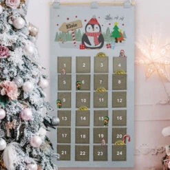 Personalised Christmas Penguin Fabric Advent CalendarBG-8481 -Santa Gifts Shop BG 84810002