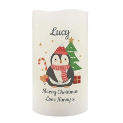 Personalised Baby's 1st Christmas Penguin LED CandleBG-8482 -Santa Gifts Shop BG 84820002