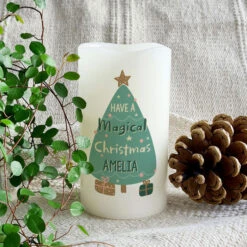 Personalised Have A Magical Christmas LED CandleBG-8483