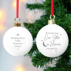 Personalised Our Star In Heaven Memorial Christmas BaubleBG-8494