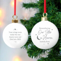 Personalised Our Star In Heaven Memorial Christmas BaubleBG-8494 -Santa Gifts Shop BG 84940002