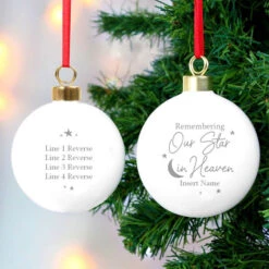 Personalised Our Star In Heaven Memorial Christmas BaubleBG-8494 -Santa Gifts Shop BG 84940004