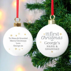 Personalised 'On Your First Christmas As...' Tree BaubleBG-8500