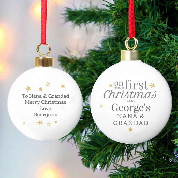 Personalised 'On Your First Christmas As...' Tree BaubleBG-8500 3 Personalised 'On Your First Christmas As...' Tree BaubleBG-8500