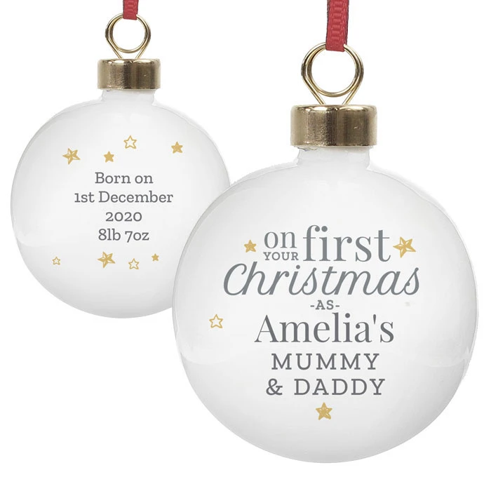 Personalised 'On Your First Christmas As...' Tree BaubleBG-8500 4 Personalised 'On Your First Christmas As...' Tree BaubleBG-8500 - Image 2