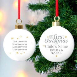 Personalised 'On Your First Christmas As...' Tree BaubleBG-8500 11 Personalised 'On Your First Christmas As...' Tree BaubleBG-8500 -Santa Gifts Shop BG 85000004