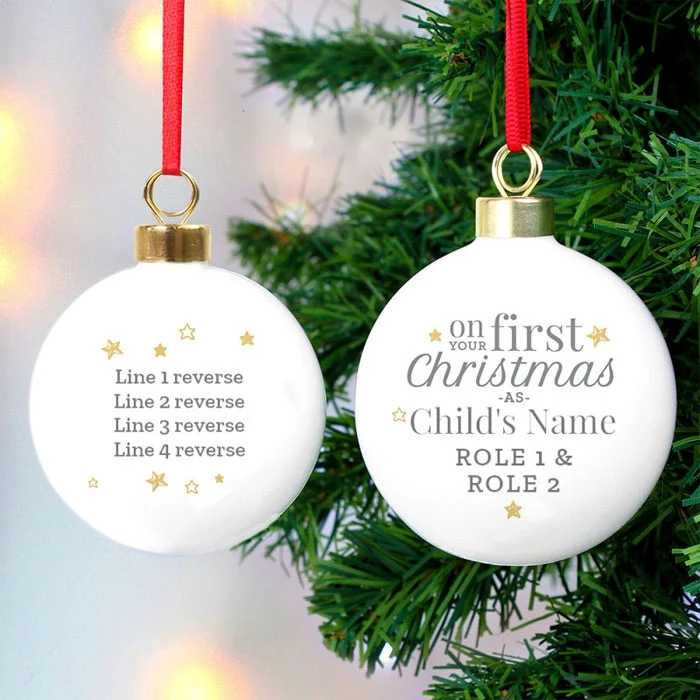 Personalised 'On Your First Christmas As...' Tree BaubleBG-8500 7 Personalised 'On Your First Christmas As...' Tree BaubleBG-8500 - Image 5