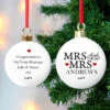Personalised Mrs & Mrs Same Sex Christmas Tree BaubleBG-8503 -Santa Gifts Shop BG 8503