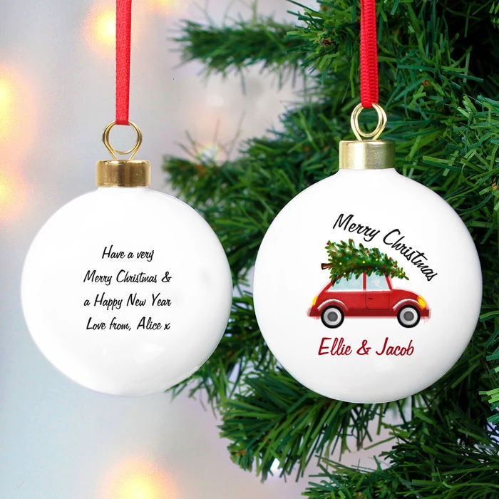 Personalised Driving Home For Christmas Tree BaubleBG-8504 3 Personalised Driving Home For Christmas Tree BaubleBG-8504