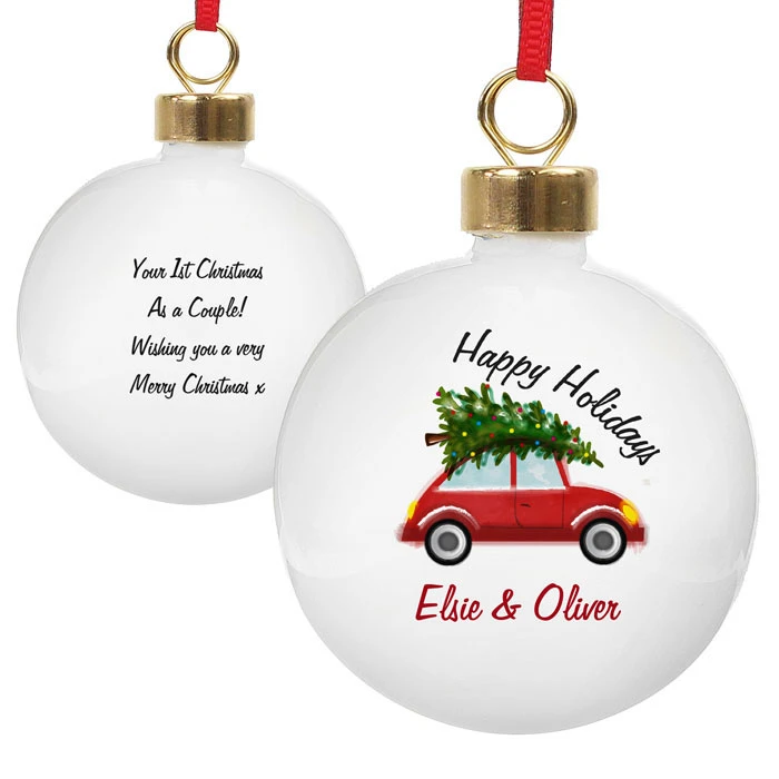 Personalised Driving Home For Christmas Tree BaubleBG-8504 4 Personalised Driving Home For Christmas Tree BaubleBG-8504 - Image 2