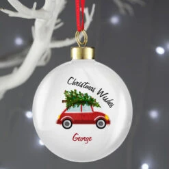 Personalised Driving Home For Christmas Tree BaubleBG-8504 8 Personalised Driving Home For Christmas Tree BaubleBG-8504 -Santa Gifts Shop BG 85040002