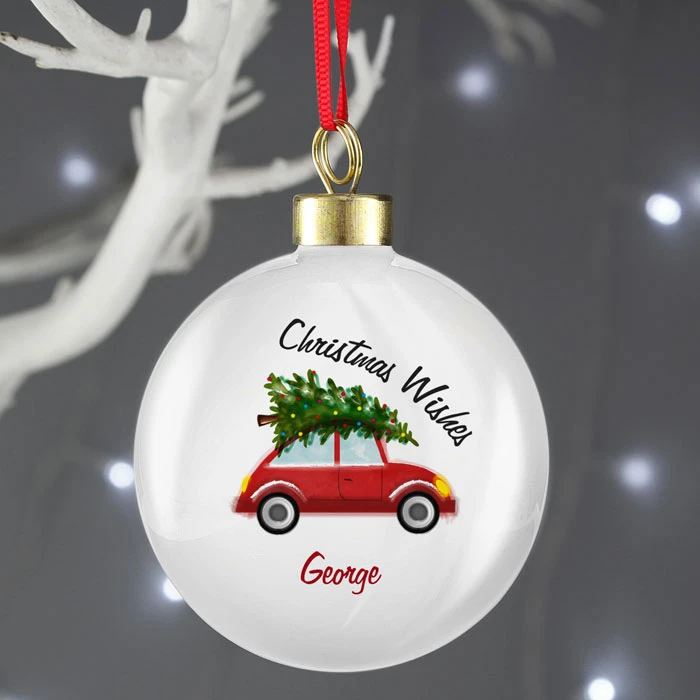 Personalised Driving Home For Christmas Tree BaubleBG-8504 5 Personalised Driving Home For Christmas Tree BaubleBG-8504 - Image 3