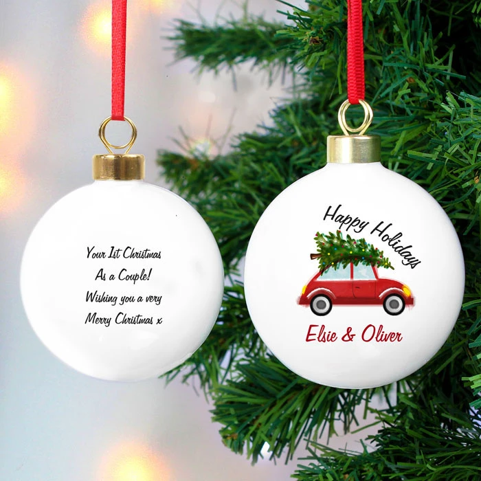 Personalised Driving Home For Christmas Tree BaubleBG-8504 6 Personalised Driving Home For Christmas Tree BaubleBG-8504 - Image 4