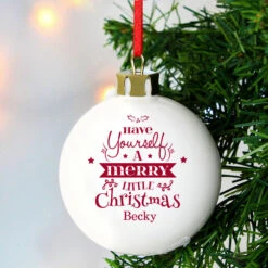 Personalised Merry Little Christmas BaubleBG-8505