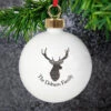 Personalised Highland Stag Traditional Christmas Tree BaubleBG-8506 -Santa Gifts Shop BG 8506