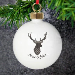 Personalised Highland Stag Traditional Christmas Tree BaubleBG-8506 7 Personalised Highland Stag Traditional Christmas Tree BaubleBG-8506 -Santa Gifts Shop BG 85060002