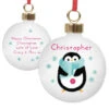 Kid's Personalised Felt Stitch Penguin Christmas Tree BaubleBG-8507 -Santa Gifts Shop BG 8507