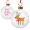 Children's Personalised Reindeer Christmas Tree BaubleBG-8508
