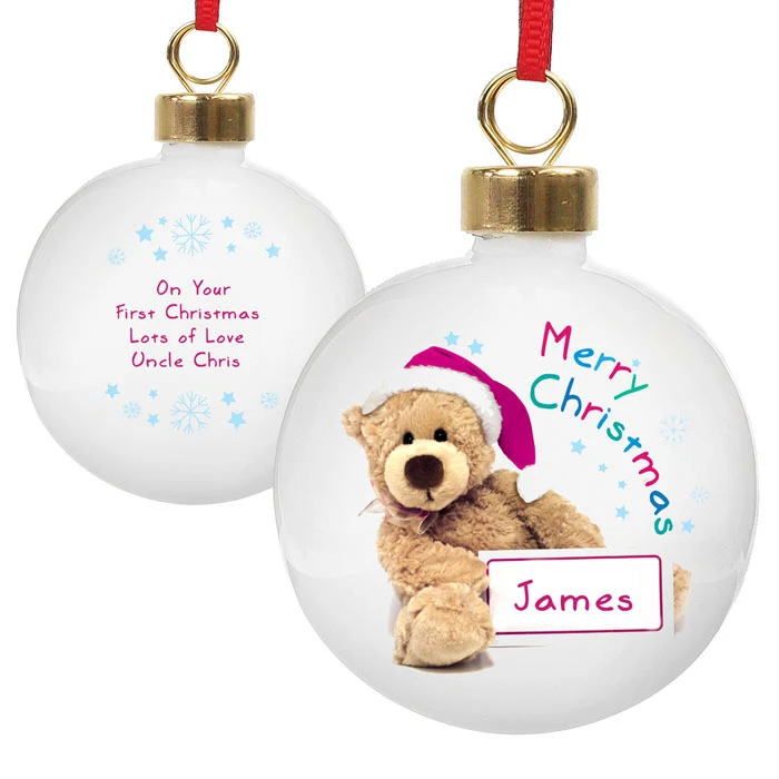 Personalised Teddy Christmas Tree BaubleBG-8512 4 Personalised Teddy Christmas Tree BaubleBG-8512 - Image 2