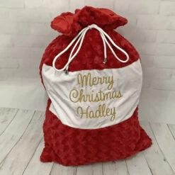 Personalised Plush Christmas Sack - Red, Grey Or WhiteBG-8521