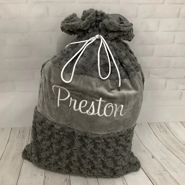 Personalised Plush Christmas Sack - Red, Grey Or WhiteBG-8521 4 Personalised Plush Christmas Sack - Red, Grey Or WhiteBG-8521 - Image 2