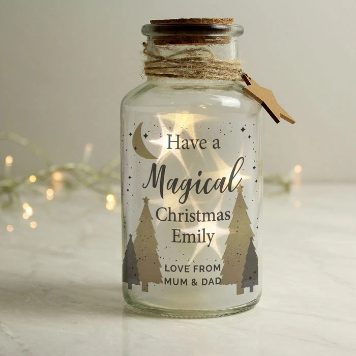 Personalised Christmas Tree LED Glass Jar DecorationBG-8545 3 Personalised Christmas Tree LED Glass Jar DecorationBG-8545