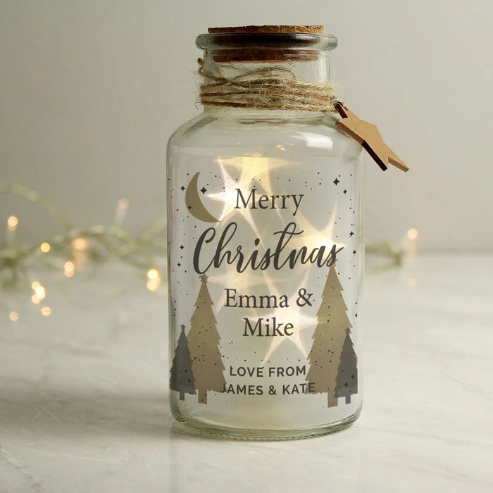 Personalised Christmas Tree LED Glass Jar DecorationBG-8545 4 Personalised Christmas Tree LED Glass Jar DecorationBG-8545 - Image 2