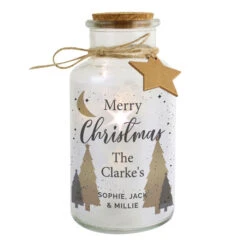 Personalised Christmas Tree LED Glass Jar DecorationBG-8545 10 Personalised Christmas Tree LED Glass Jar DecorationBG-8545 -Santa Gifts Shop BG 85450003