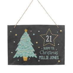 Personalised Christmas Tree Chalk Countdown Slate SignBG-8562 -Santa Gifts Shop BG 85620003