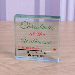 Personalised Glass Token With Christmas Music PlaylistBG-8564
