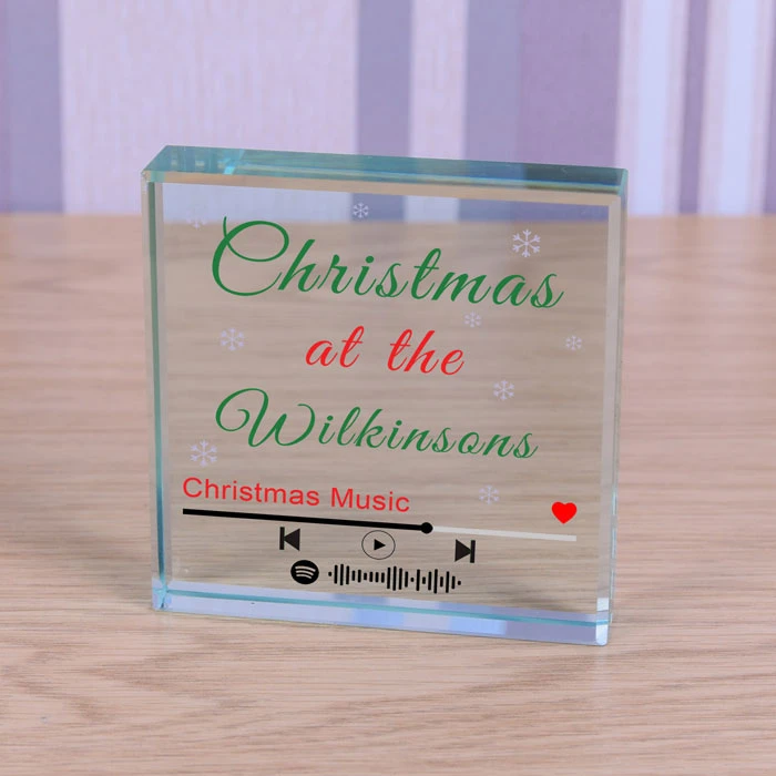 Personalised Glass Token With Christmas Music PlaylistBG-8564 3 Personalised Glass Token With Christmas Music PlaylistBG-8564