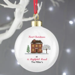 Personalised Cosy Christmas China Tree BaubleBG-8578