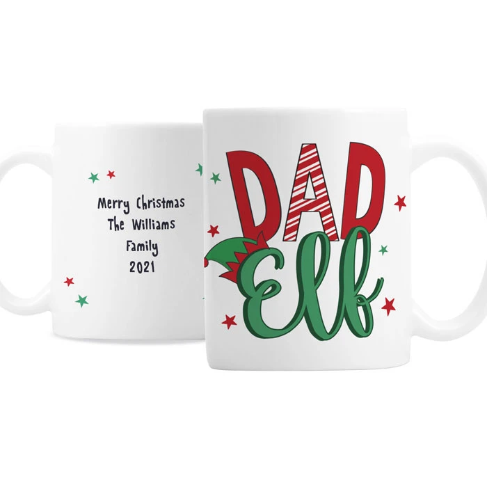 Personalised Dad Elf Ceramic Christmas MugBG-8595 5 Personalised Dad Elf Ceramic Christmas MugBG-8595 - Image 3