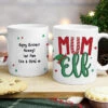 Personalised Mum Elf Ceramic Christmas MugBG-8596