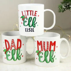 Personalised Mum Elf Ceramic Christmas MugBG-8596 -Santa Gifts Shop BG 85960003