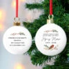 Personalised Robin Memorial Christmas Tree BaubleBG-8815 -Santa Gifts Shop BG 8815