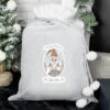 Personalised Christmas Gonk Luxury Silver Grey Pom Pom SackBG-8832