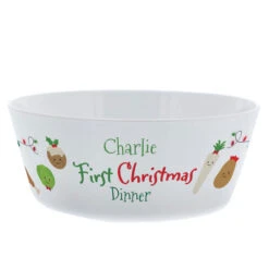 Personalised 1st Christmas Dinner Plastic BowlBG-8837 -Santa Gifts Shop BG 88370002
