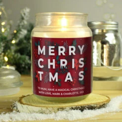 Personalised Christmas Large Scented Jar CandleBG-8838 -Santa Gifts Shop BG 88380002