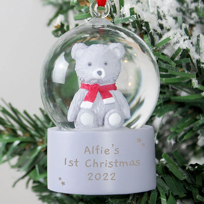 Personalised Teddy Bear Glitter Snow Globe Christmas BaubleBG-8842 4 Personalised Teddy Bear Glitter Snow Globe Christmas BaubleBG-8842 - Image 2