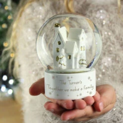 Personalised Message Christmas Village Glitter Snow GlobeBG-8843