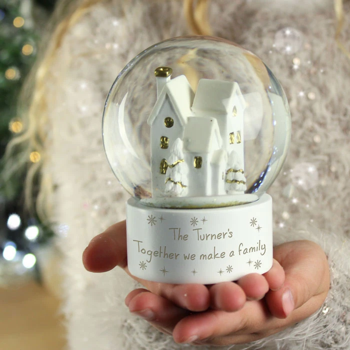 Personalised Message Christmas Village Glitter Snow GlobeBG-8843 3 Personalised Message Christmas Village Glitter Snow GlobeBG-8843