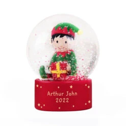 Kid's Personalised Christmas Elf Glitter Snow GlobeBG-8877 -Santa Gifts Shop BG 88770003